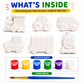 Vehicle Car/Train/Bus Painting Kit for Kids, 6 Figures, 6 Paints & Brush