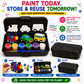 Vehicle Car/Train/Bus Painting Kit for Kids, 6 Figures, 6 Paints & Brush