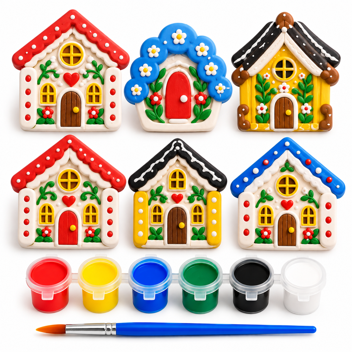 DIY Gypsum House Painting Kit for Kids, Miniature Home