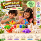 DIY Dinosaur Painting Kit for Kids with 6 White Dinosaur Models, 12 Color Paint Pots & Paint Brush | Creative Art & Craft Activity Set for Kids