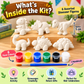 DIY Dinosaur Painting Kit for Kids with 6 White Dinosaur Models, 12 Color Paint Pots & Paint Brush | Creative Art & Craft Activity Set for Kids