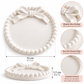 Decorative Concrete Trinket Tray with Bow Design, Round Jewellery Dish for Rings, Earrings, Necklaces, Keys & Small Accessories, Elegant Vanity Organizer for Bedroom and Dressing Table