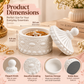 Decorative Jewellery Box with Lid, White Embossed Round Trinket Storage Box for Rings, Earrings, Necklaces & Small Accessories, Elegant Vanity Organizer gem shape