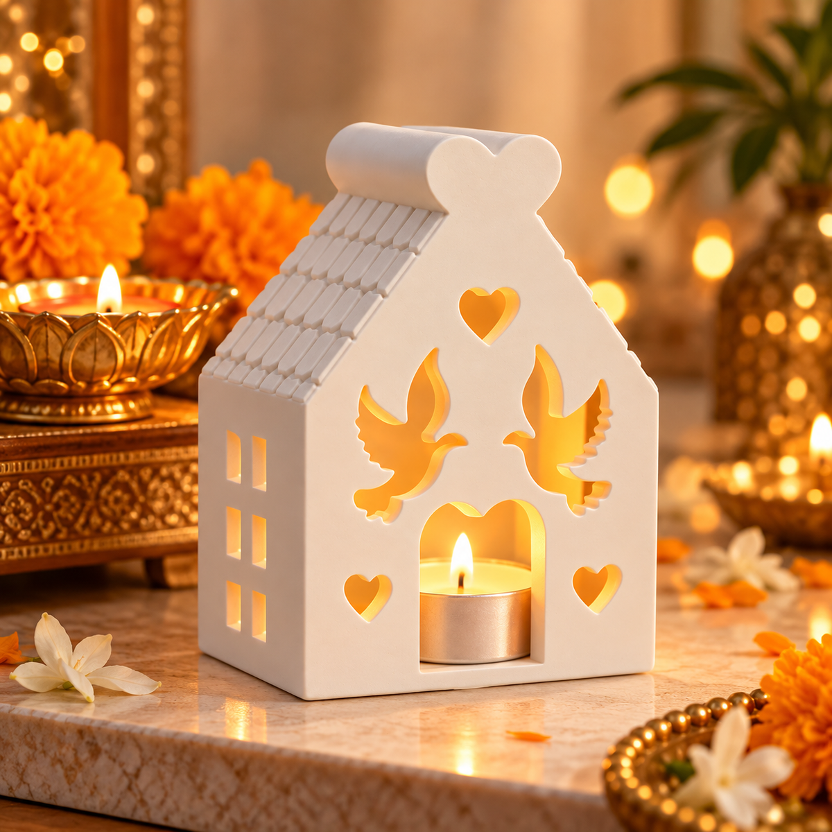 Peace Dove Hollow House for Diwali Diya
