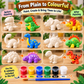 DIY Dinosaur Painting Kit for Kids with 6 White Dinosaur Models, 12 Color Paint Pots & Paint Brush | Creative Art & Craft Activity Set for Kids