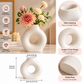 Concrete Flower Vase, Modern Donut Shape Decorative Vase for Home Decor, Minimalist Sculptural Flower Holder for Living Room, Bedroom, Office & Table Decoration