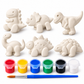 DIY Dinosaur Painting Kit for Kids with 6 White Dinosaur Models, 12 Color Paint Pots & Paint Brush | Creative Art & Craft Activity Set for Kids